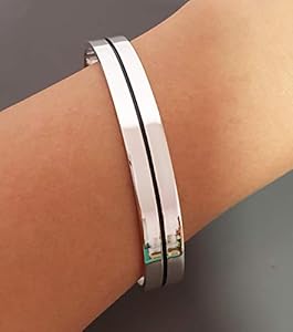 Treasure Bay Mens Solid 925 Sterling Silver Bangle Flat Torque